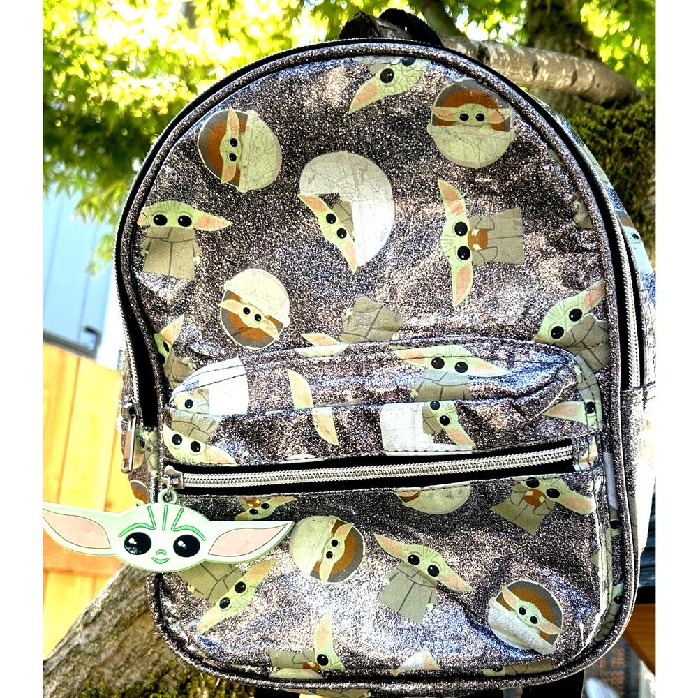 Baby Yoda Grogu Mini Backpack Glitter Star Wars Loungefly Style Bag